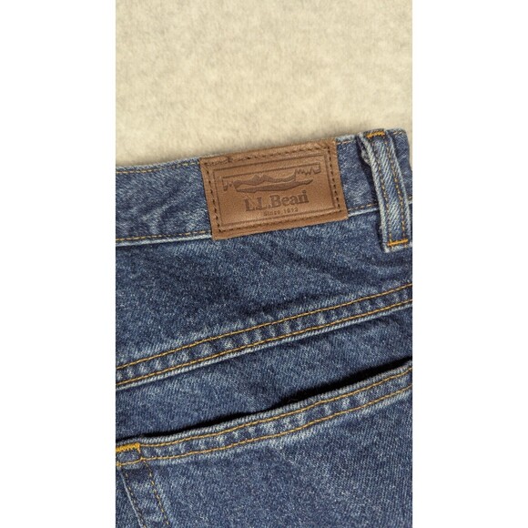 LL Bean Women Jeans 12x25 Reg Floral Flannel Lined Double L Relaxed Fit Straight - Picture 13 of 16